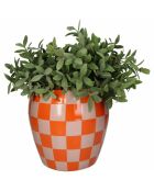 Vaso da fiori Damien Arancione/Beige - 22x22x22 cm