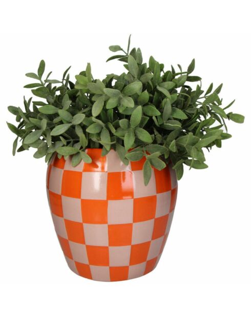 Vaso da fiori Damien Arancione/Beige - 22x22x22 cm