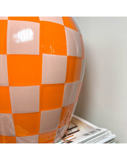 Vaso da fiori Damien Arancione/Beige - 22x22x22 cm