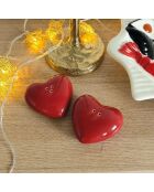 Love Story peper- en zoutduo rood - 6,5x7x2 cm