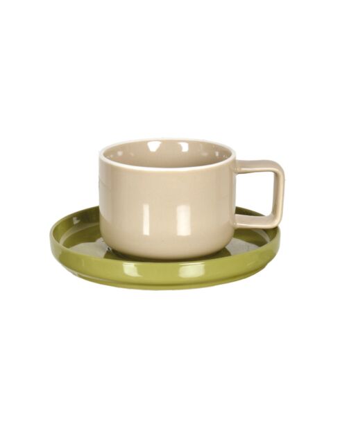 Taza elegante con platillo beige - 100 ml