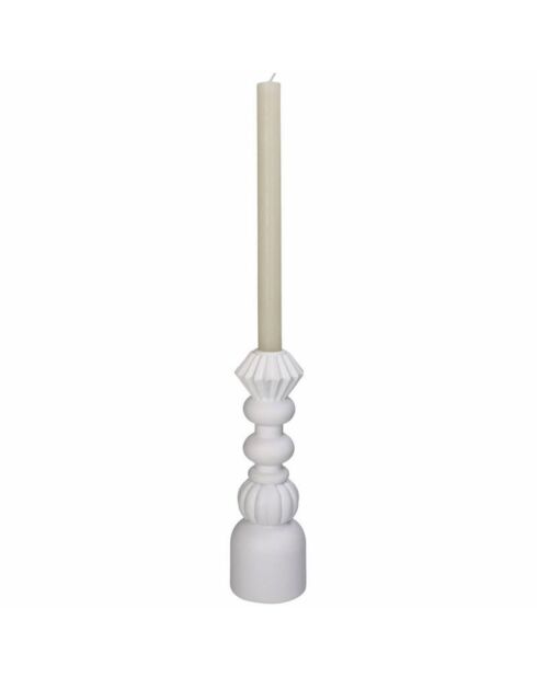 Portacandele Vivienne bianco - 8x8x25 cm
