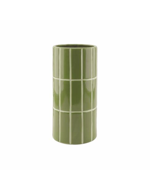 Vaso Noa con effetto piastrella verde - 23x10,5 cm