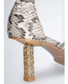 Sandali con tacco alto Ale Python/Rock in pelle