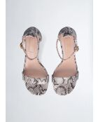 Sandali con tacco alto Ale Python/Rock in pelle
