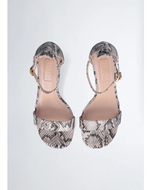 Sandali con tacco alto Ale Python/Rock in pelle