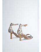 Sandali con tacco alto Ale Python/Rock in pelle