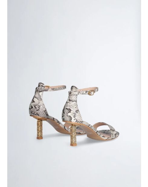 Sandali con tacco alto Ale Python/Rock in pelle