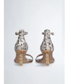 Sandali con tacco alto Ale Python/Rock in pelle