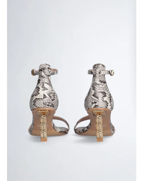 Sandali con tacco alto Ale Python/Rock in pelle