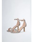 Sandali con tacco alto Ale Python/Rock in pelle