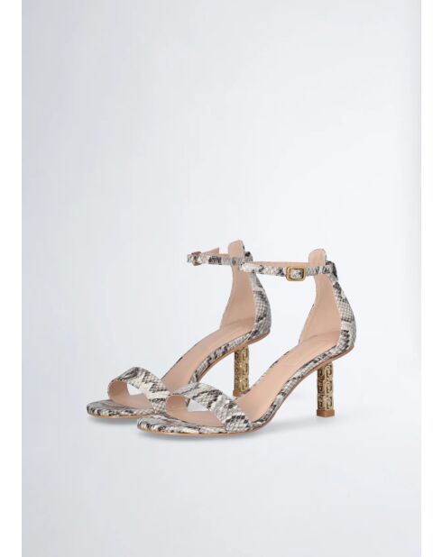 Sandali con tacco alto Ale Python/Rock in pelle