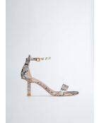 Sandali con tacco alto Ale Python/Rock in pelle