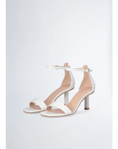 Sandali Ale bianchi in pelle con logo