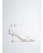 Sandali Ale bianchi in pelle con logo