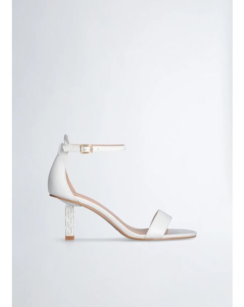 Sandali Ale bianchi in pelle con logo