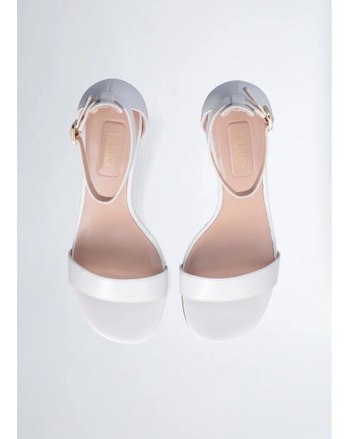 Sandali Ale bianchi in pelle con logo