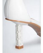 Sandali Ale bianchi in pelle con logo