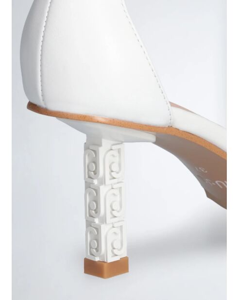 Sandali Ale bianchi in pelle con logo