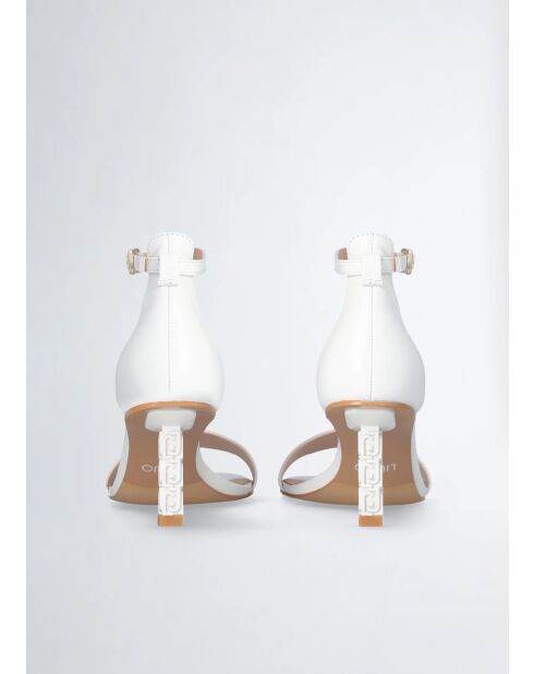 Sandali Ale bianchi in pelle con logo