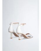 Sandali Ale bianchi in pelle con logo