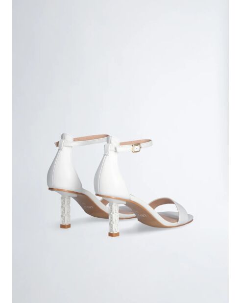 Sandali Ale bianchi in pelle con logo