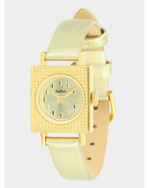 Orologio da donna in pelle dorata da donna Lady 50