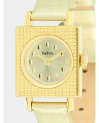 Gouden leren dameshorloge voor dames uit de jaren 50