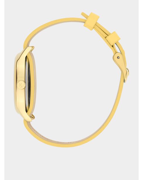 Montre Mixte en Cuir colorama citron-noisette