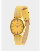 Montre Mixte en Cuir colorama citron-noisette