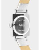 Orologio da donna in argento da donna in pelle anni '50