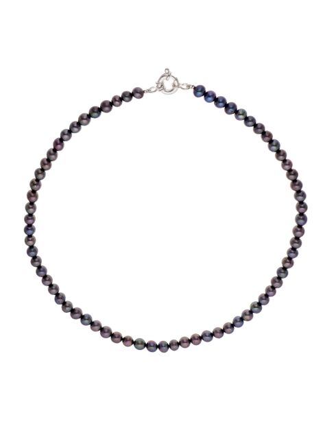 Collier maïa argent perles d'eau douce noires