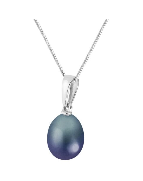 Collier fakarava argent perle d'eau douce noire