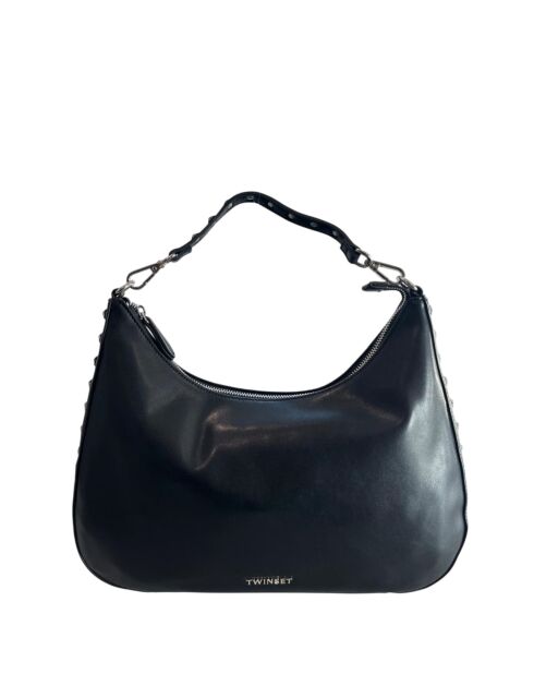 Schwarze Schultertasche - 37x30x10 cm