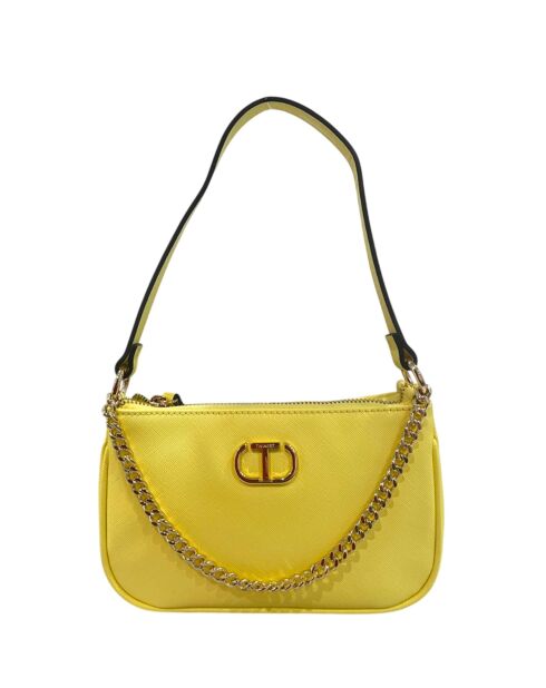 Leichte Zitronenfarbene Schultertasche - 37x30x10 cm