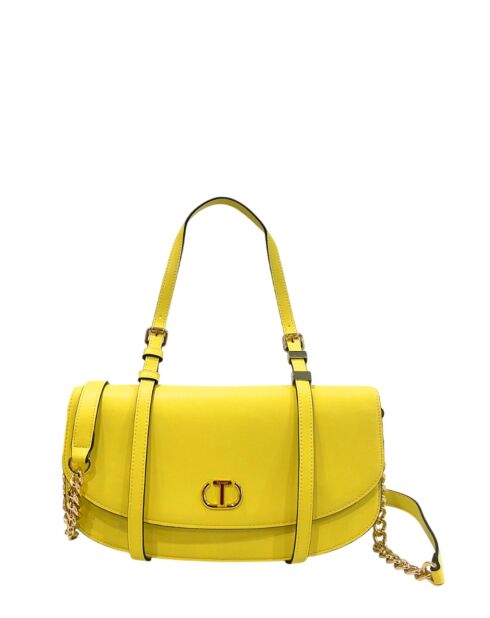 Leichte Zitronenfarbene Schultertasche - 37x30x10 cm