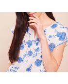 Wit/blauwe top met Azulejos-print