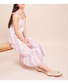 Nuisette longue Bungalow blanc/cassis