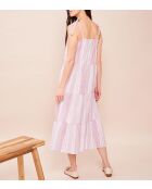 Nuisette longue Bungalow blanc/cassis