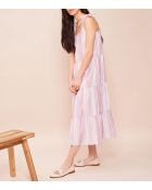 Nuisette longue Bungalow blanc/cassis