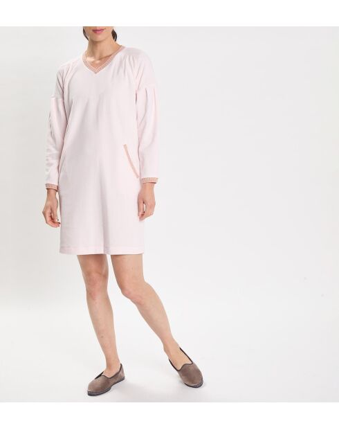 Comfortabele nachtjapon van microfleece van palissanderhout