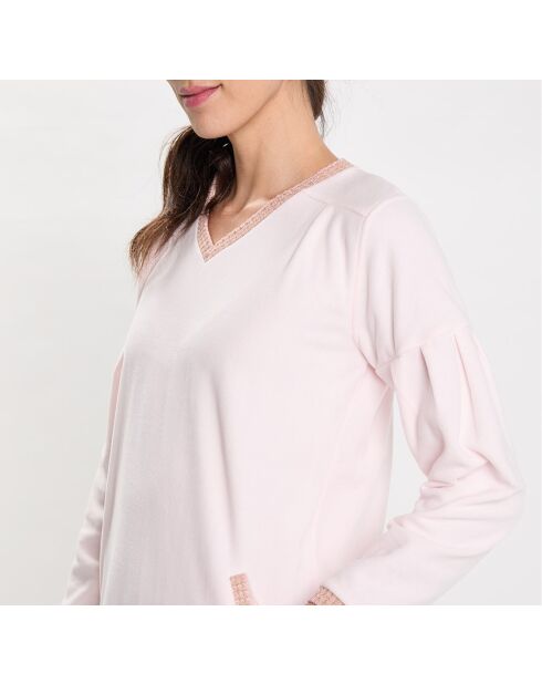 Comfortabele nachtjapon van microfleece van palissanderhout