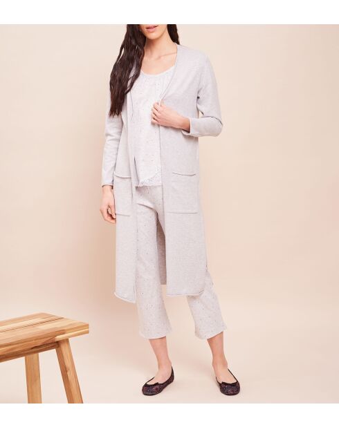 Essential Langarmweste in Grau, meliert