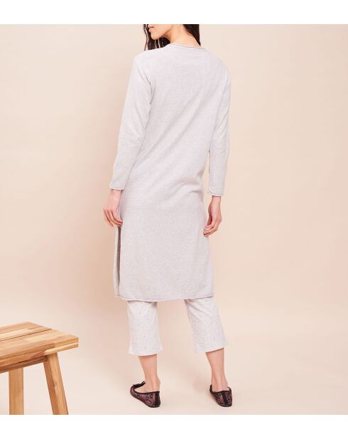 Essential Langarmweste in Grau, meliert