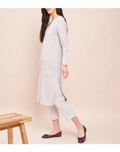 Essential Langarmweste in Grau, meliert