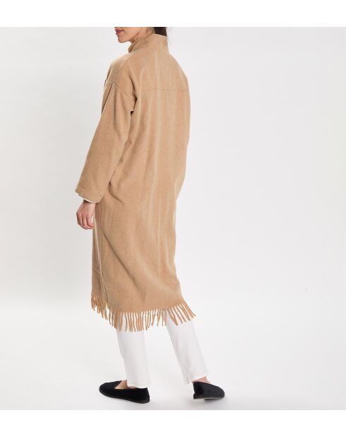 Beige jas van wolmix van Foehn