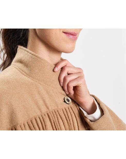 Beige jas van wolmix van Foehn