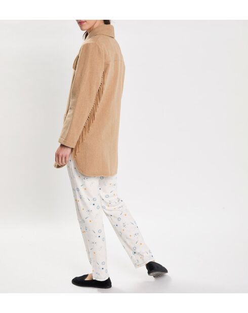 Beige jas van wolmix van Foehn