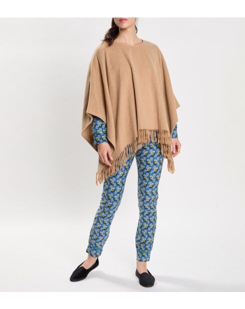 Beige poncho van wolmix van Foehn