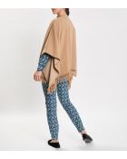 Poncho Foehn in misto lana beige